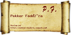 Pekker Fedóra névjegykártya
